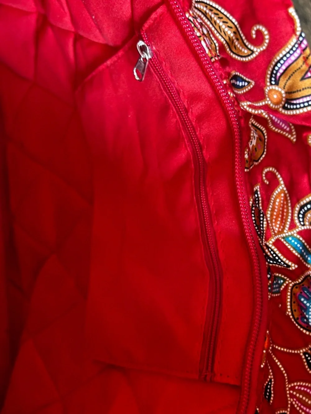 Lestari Singapore Batik Women Red Tote Bag